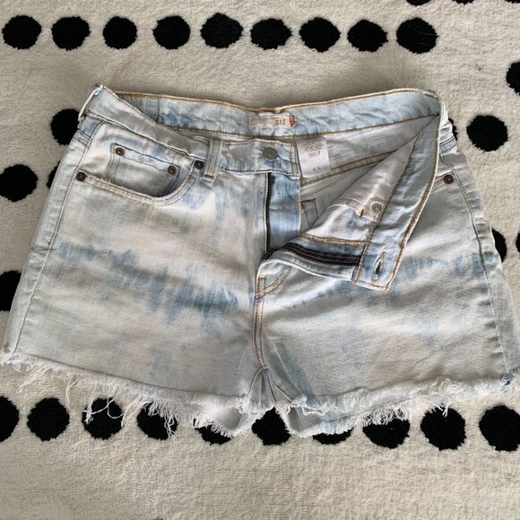 Levi's 515 Jean Shorts Women's 8 Raw Hem Denim Cut Off Y2K Rodeo Daisy Festival - Picture 3 of 11
